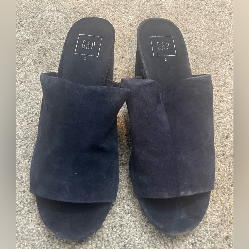 Gap Navy Blue Heeled Mules